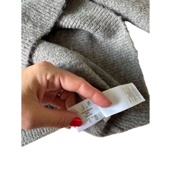 J. Crew Stretch Wool Alpaca Blend Cable Knit Crewneck Sweater size S Gray - Picture 8 of 9